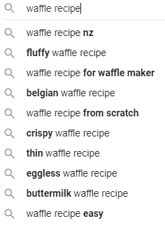 Autocomplete keywords