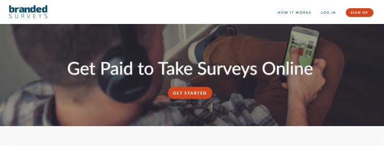 Screenshot from Branded Surveys - online surveys for money