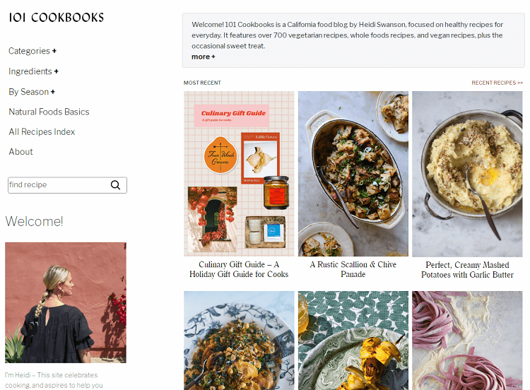 With nearly twenty years of experience, 101 Cookbooks was created to share the owner’s cookbook collection online.