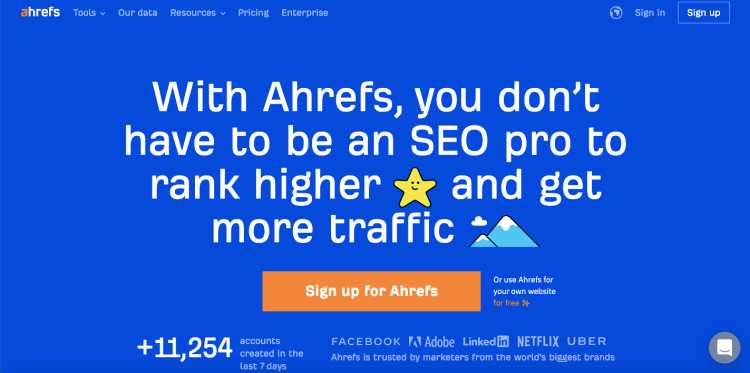 Best content marketing tool: Ahrefs