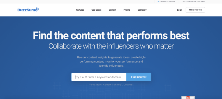 Best content marketing tool: BuzzSumo