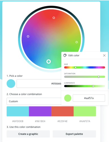 Color scheme: Canva