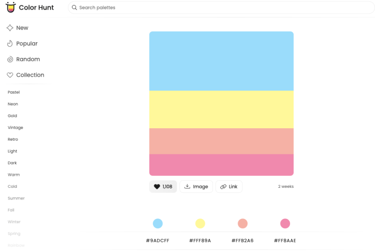 Color scheme: Color Hunt generator