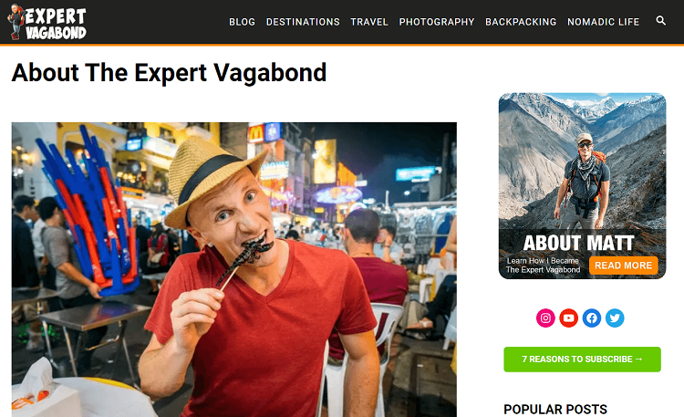 This is Expert Vagabond travel blog.