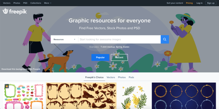 Best content marketing tool: Freepik