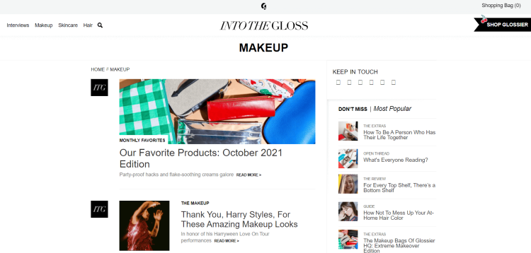 Into the Gloss Best Beauty Tips Blog page