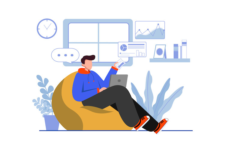 Man Remote Work Statistics From Home