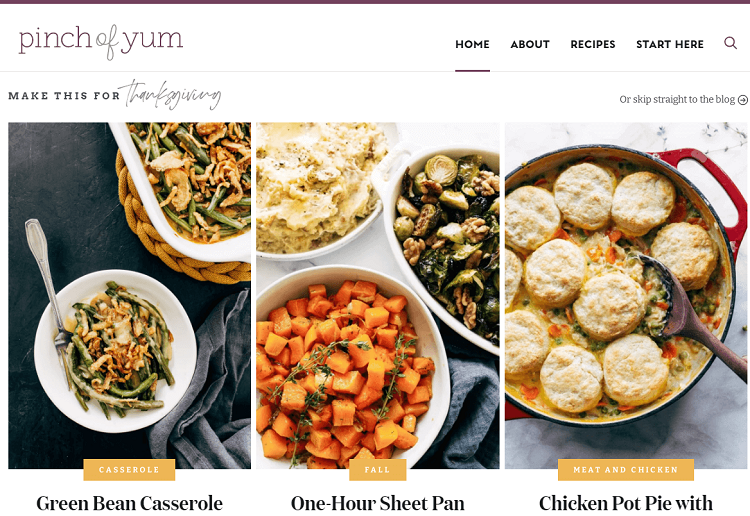 Pinch of Yum is one of the most popular food blogs that share thousands of simple and tasty recipes that anyone can easily recreate from their own kitchen.