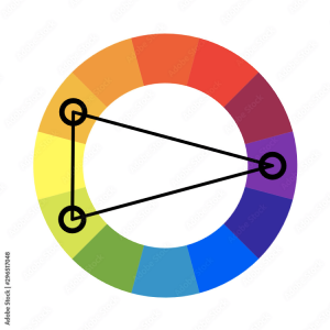 Color wheel: Split-complementary color scheme