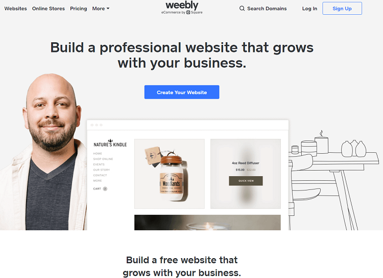 Weebly combines simple blogging and website development to create its platform.