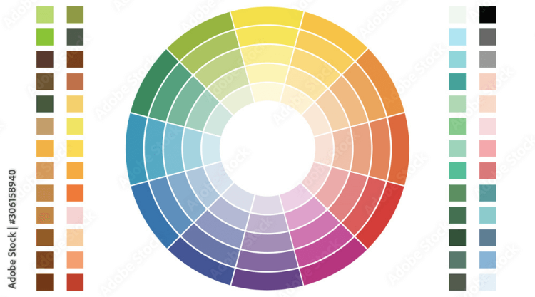 A color theory wheel.