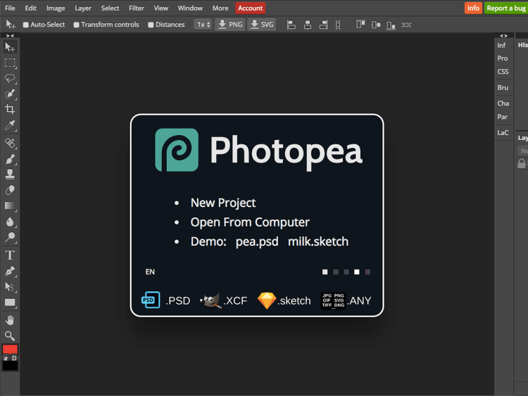 Photopea tool for nonprofit