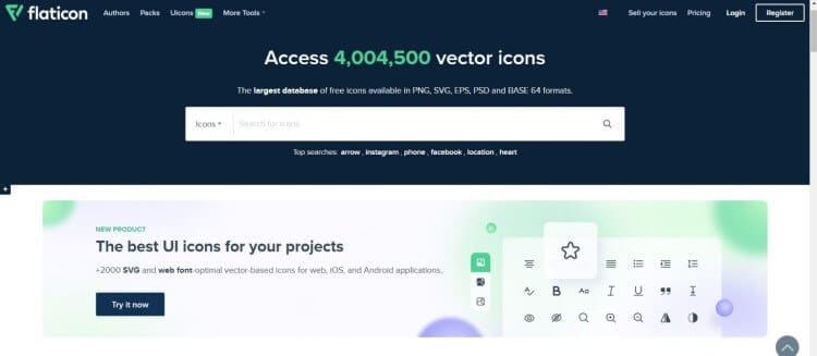 Flat Icon tool for nonprofits