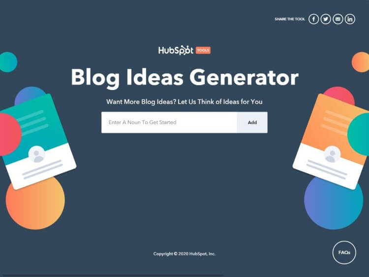 Hubspot Blog Topic Generator tool for nonprofits