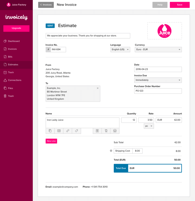 Invoicely tool for nonprofits