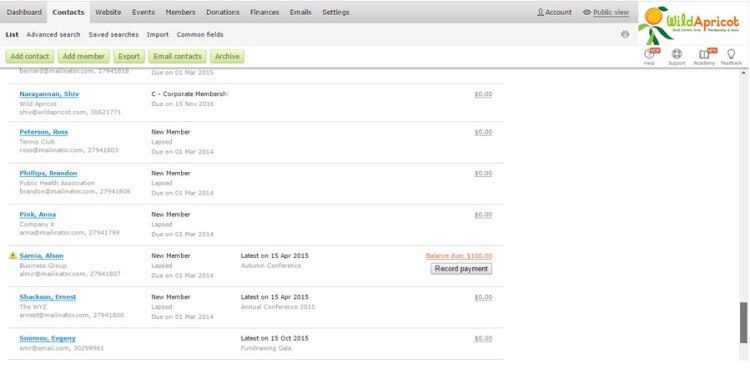 Wild Apricot tool for nonprofits