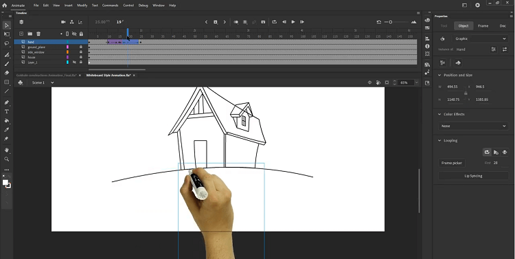 This is Adobe Animate CC whiteboard animation software.