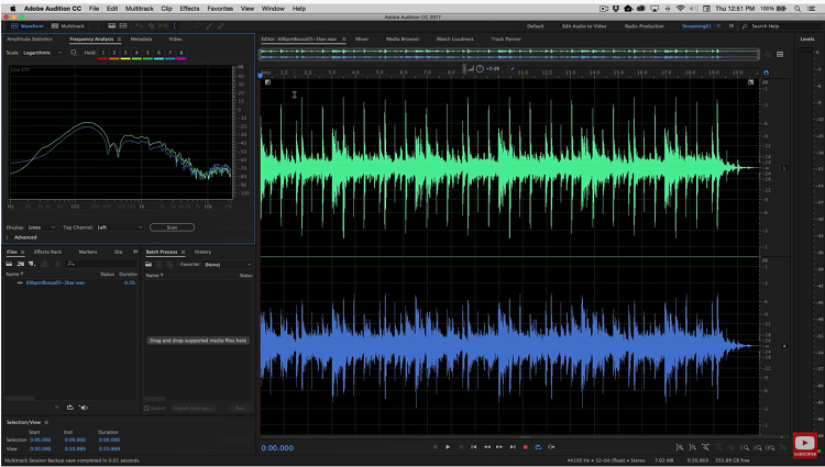 This is Adobe Audition podcast editing software.