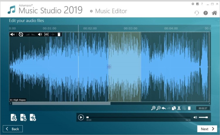 Audio Editing Software, Ashampoo Music Studio interface.