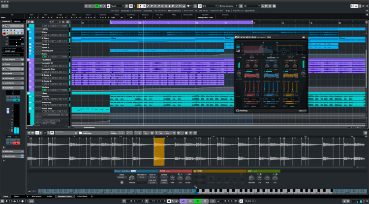 Audio Editing Software, Cubase interface.