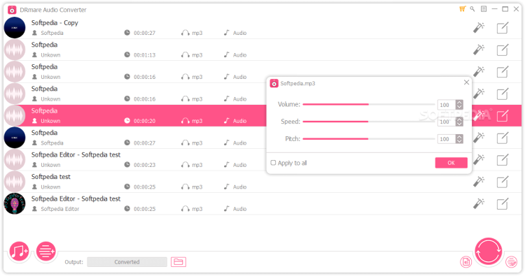 Audio Editing Software, DRmare interface.