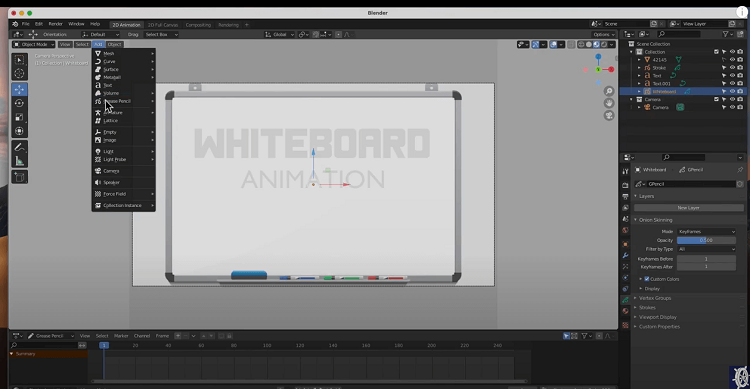 This is Blender whiteboard animation software.