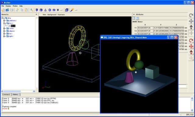 Best 3D Printing Software for Reliable 3D Modeling, BRL-CAD user interface.