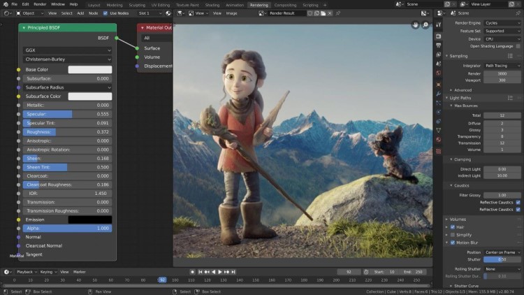 Best 3D Printing Animation Software, Blender user interface.