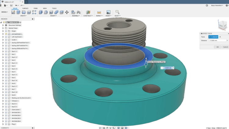 Best 3D Printing Software Tool, Autodesk Fusion 360 user interface.