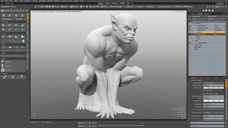 Best 3D Printing Texturing Software, Modo user interface.