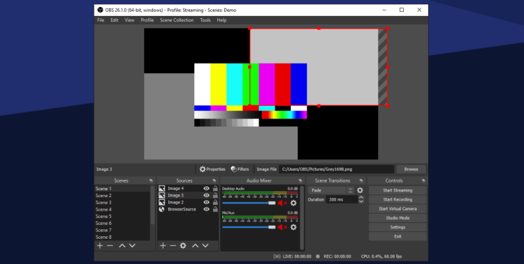 Best Live Streaming Software, OBS Studio editing process.