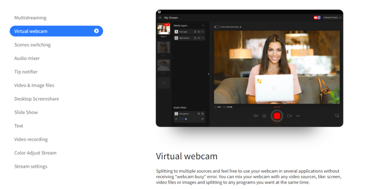 Best Live Streaming Software, SplitCam in the use.