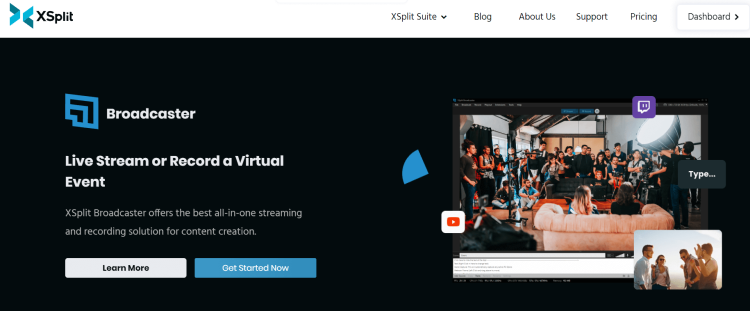 Best Live Streaming Software, XSplit Broadcaster image.