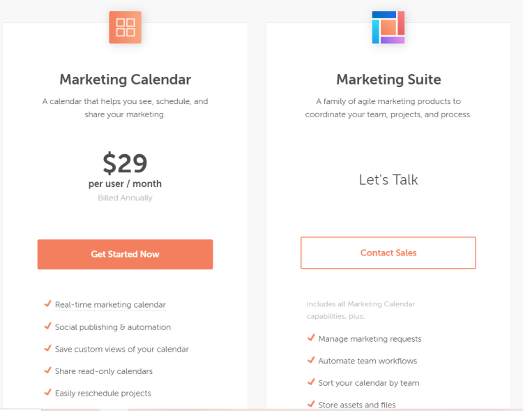 Best Social Media Content Management Tools, CoSchedule and its pricing plans.