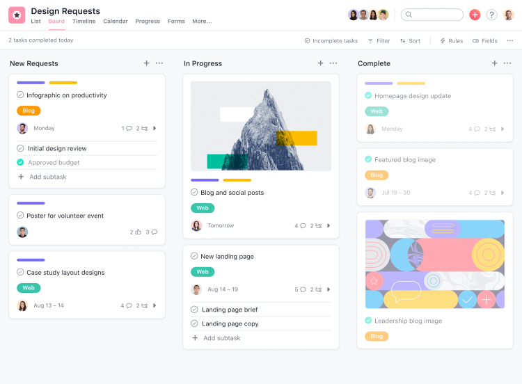 Business Plan Software, Asana dashboard.