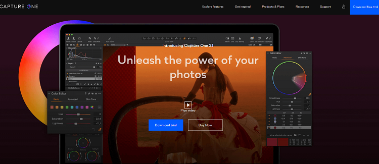 This is Capture One Pro photo editing software.