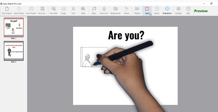 This is Easy Sketch Pro whiteboard animation software.