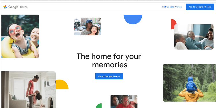 This is the homepage of Google Photos management software program.
