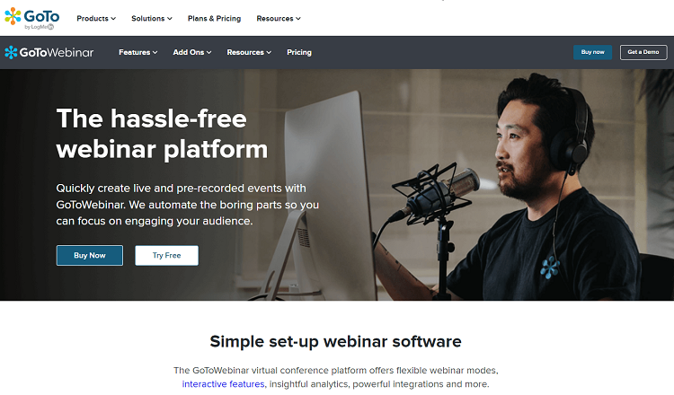 ThIs is the homepage of Go To Webinar software.