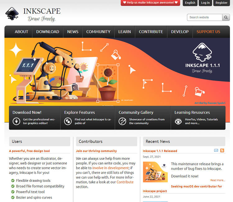 This is InkScape graphic design software.