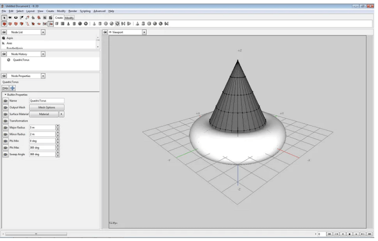 This is K 3D computer animation software tool.
