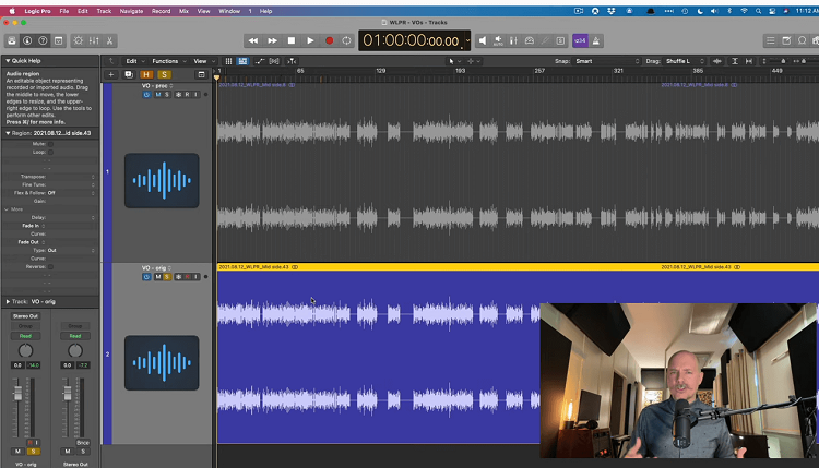 This is Logic Pro podcast editing software.