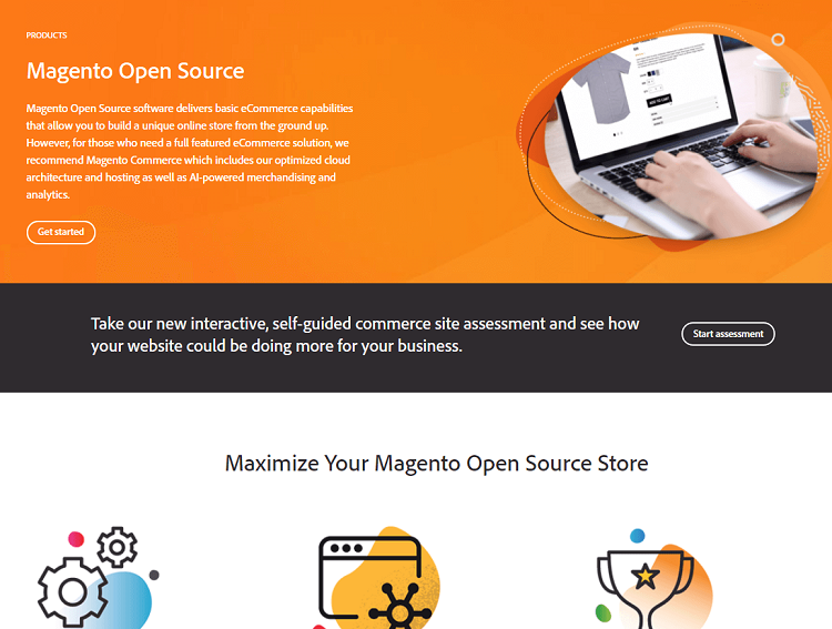 This is a screenshot of the homepage of Magento eCommerce platform.