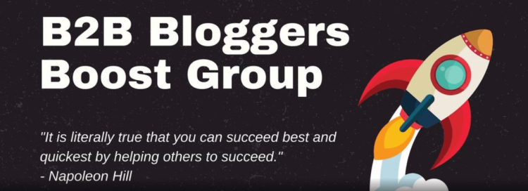 B2B Bloggers Boost Group facebook page, one of the best online marketing communities.