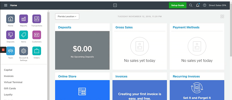 This is Square invoicing software.