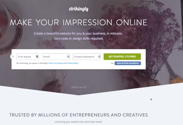 Strikingly is a little-known tool that is perfect for those looking for a great mobile-optimized website. Those who sign up for this easy website builder can have a new website built within minutes.