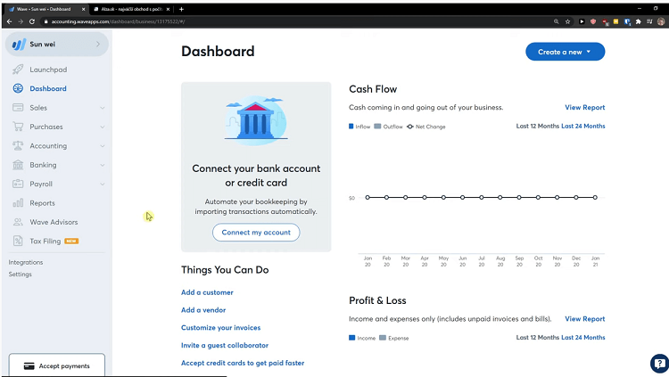 This is Wave invoicing software.