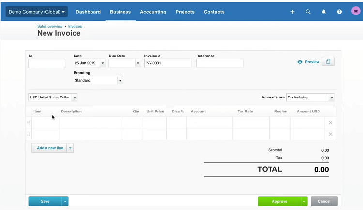 This is XERO invoicing software.