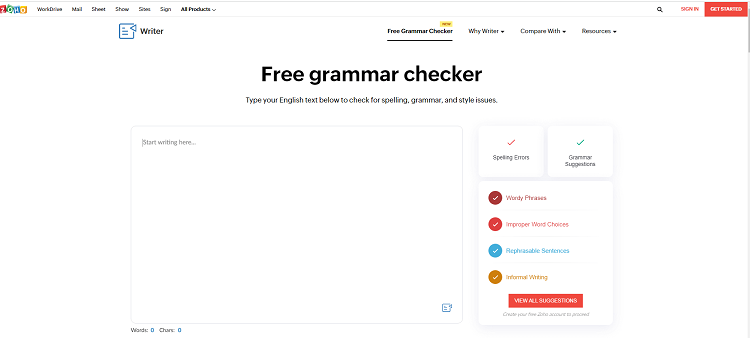 This is Zoho grammar checker tool.