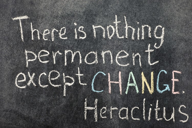 quotes about change, there is nothing permanent except change quote on blackboard.